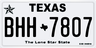 TX license plate BHH7807