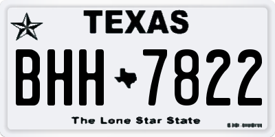 TX license plate BHH7822