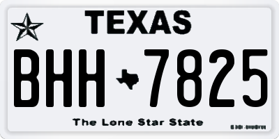 TX license plate BHH7825