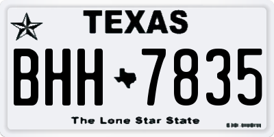 TX license plate BHH7835