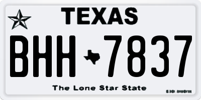 TX license plate BHH7837