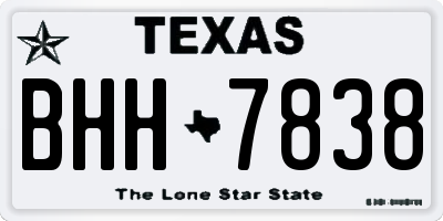 TX license plate BHH7838