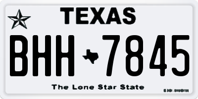 TX license plate BHH7845