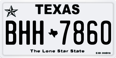 TX license plate BHH7860