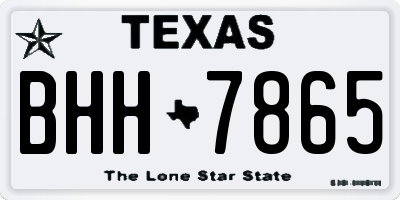 TX license plate BHH7865