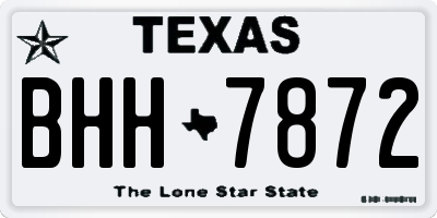 TX license plate BHH7872