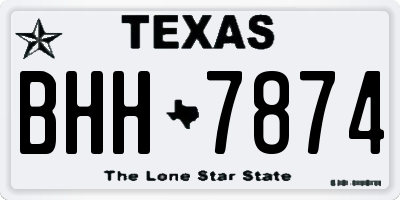 TX license plate BHH7874