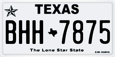 TX license plate BHH7875