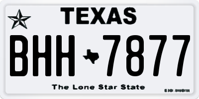 TX license plate BHH7877