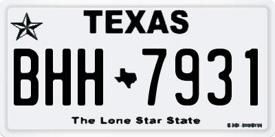 TX license plate BHH7931