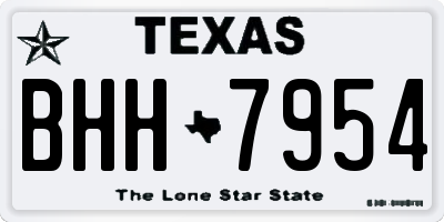TX license plate BHH7954