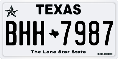 TX license plate BHH7987