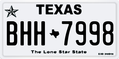 TX license plate BHH7998