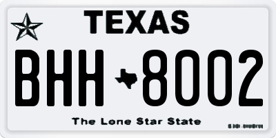 TX license plate BHH8002