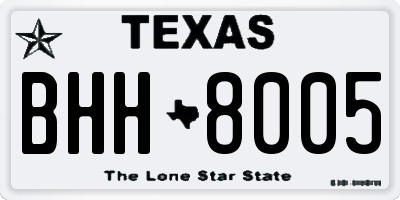 TX license plate BHH8005
