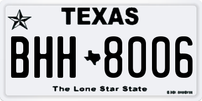TX license plate BHH8006