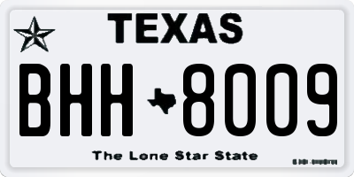 TX license plate BHH8009