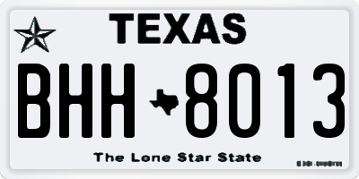 TX license plate BHH8013