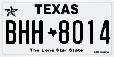 TX license plate BHH8014