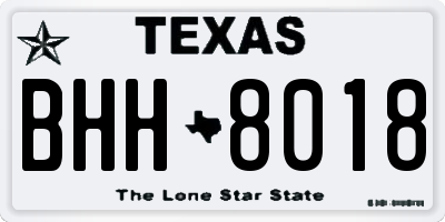 TX license plate BHH8018