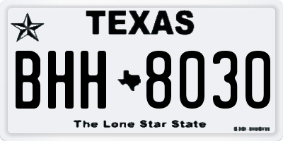 TX license plate BHH8030