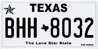 TX license plate BHH8032