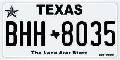 TX license plate BHH8035