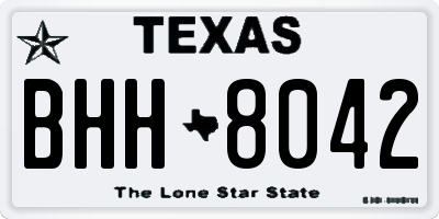 TX license plate BHH8042
