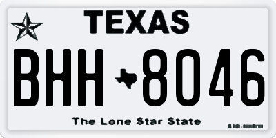 TX license plate BHH8046