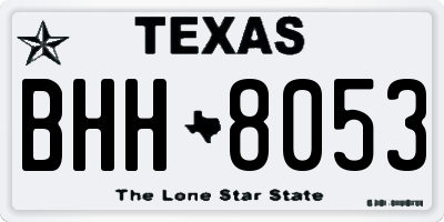 TX license plate BHH8053