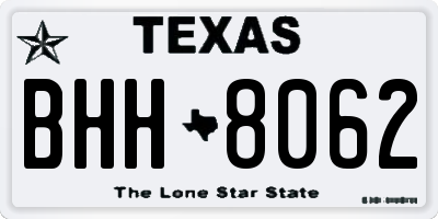 TX license plate BHH8062