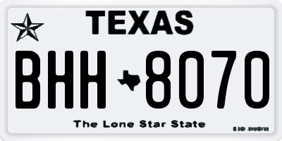 TX license plate BHH8070