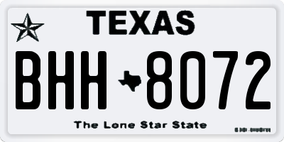 TX license plate BHH8072