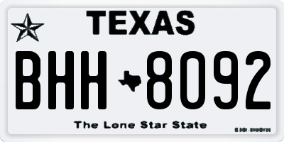 TX license plate BHH8092