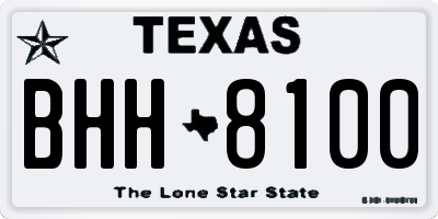 TX license plate BHH8100