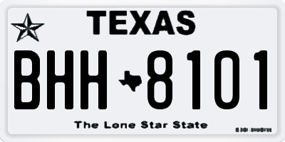 TX license plate BHH8101