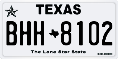 TX license plate BHH8102