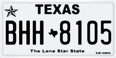TX license plate BHH8105