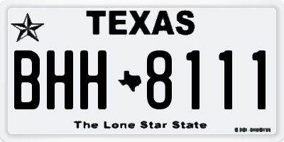 TX license plate BHH8111