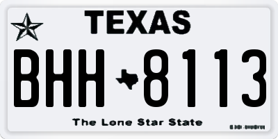 TX license plate BHH8113