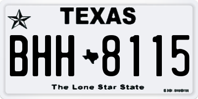 TX license plate BHH8115