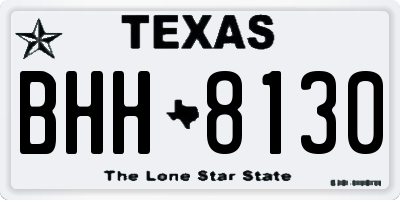 TX license plate BHH8130