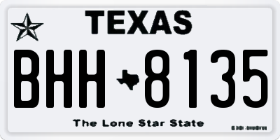 TX license plate BHH8135