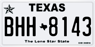 TX license plate BHH8143