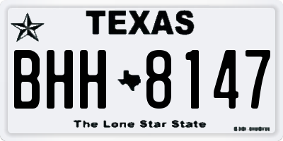 TX license plate BHH8147