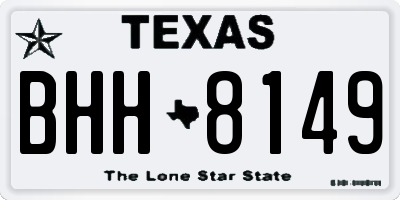 TX license plate BHH8149