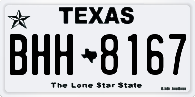 TX license plate BHH8167