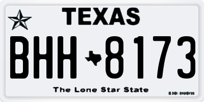 TX license plate BHH8173