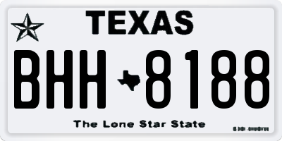 TX license plate BHH8188