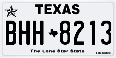 TX license plate BHH8213